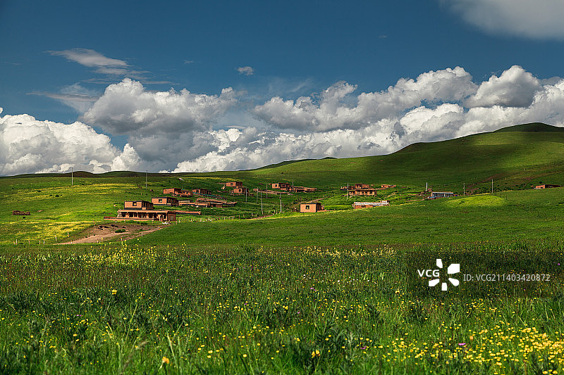 甘南草原藏居图片素材