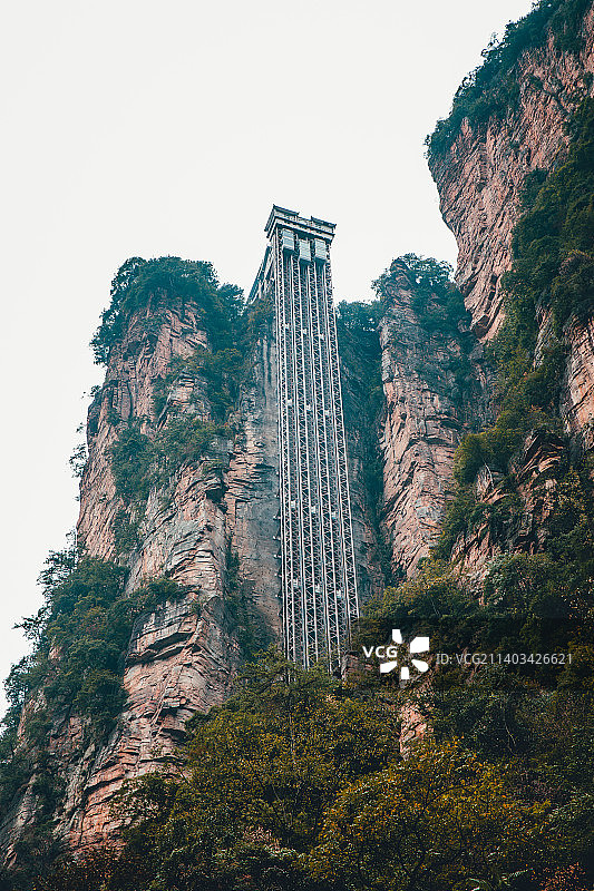 张家界武陵源国家森林公园-百龙天梯图片素材