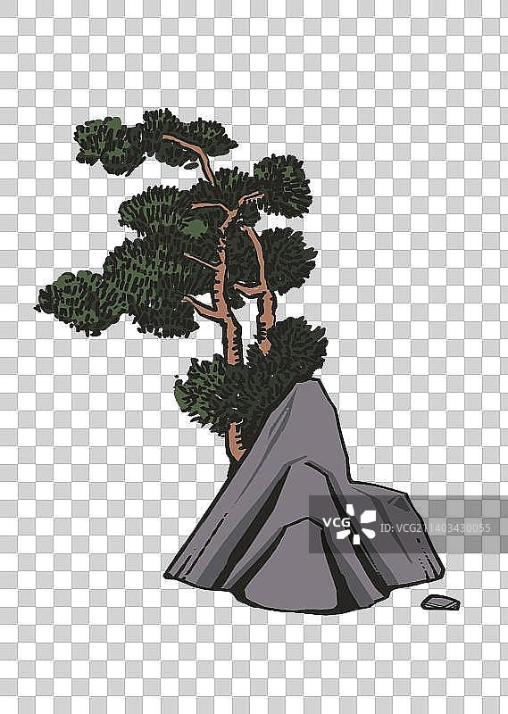 国画松树图片素材
