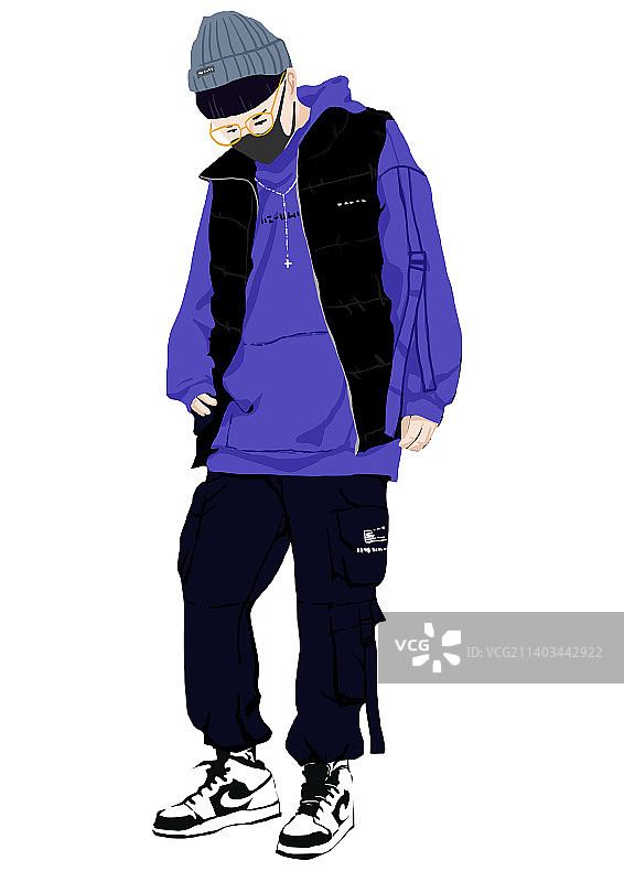 潮流穿搭插画图片素材