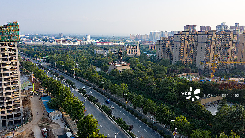 杨凌后稷教稼园航拍图片素材