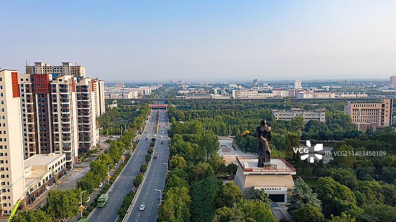 杨凌后稷教稼园航拍图片素材