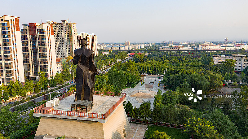 杨凌后稷教稼园航拍图片素材