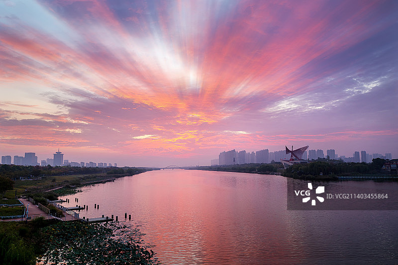 汴河朝霞   安徽宿州图片素材