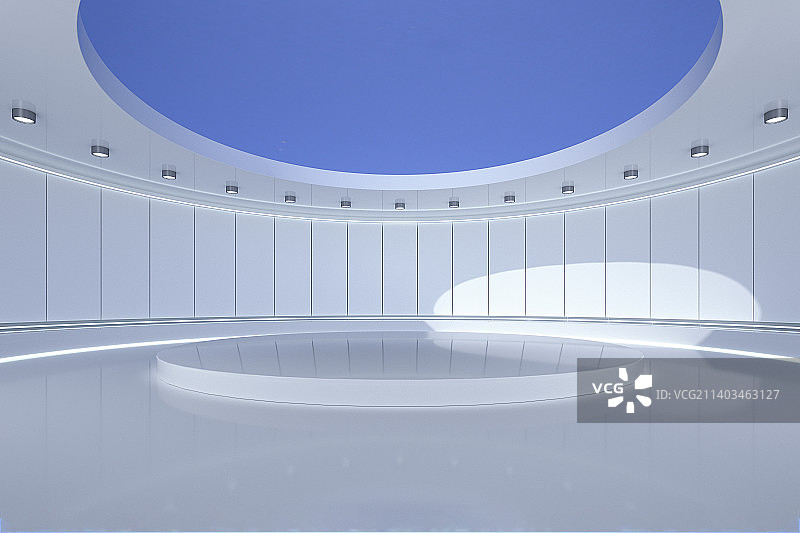 圆顶3D立体白色空间三维图形 简约大气图片素材