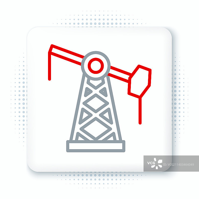 白色背景上的石油泵线性图标图片素材