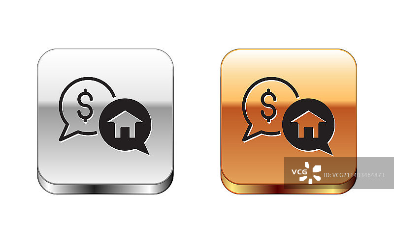 带对话框的黑色房地产商业概念图片素材