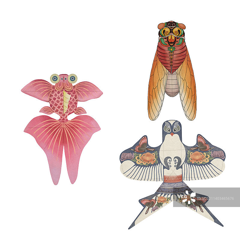 厚涂写实风筝图片素材