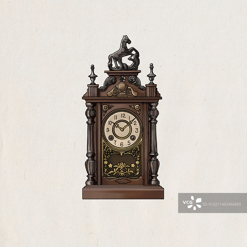 写实复古老物件座钟图片素材