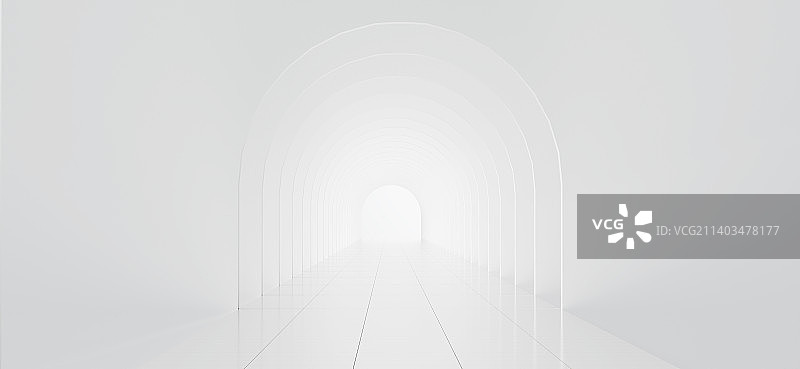 3D渲染明亮几何通道空间图片素材