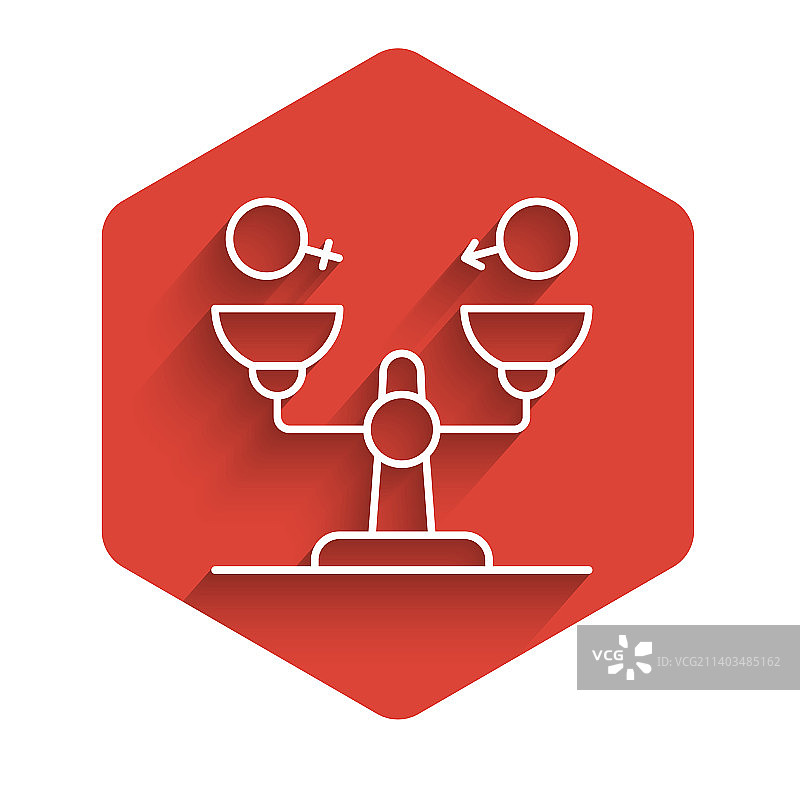 白色线条性别平等图标图片素材