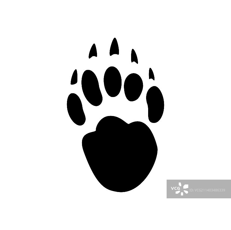 灰熊北极熊脚印剪影图片素材