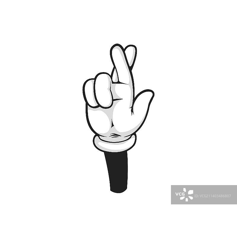 中指和食指交叉手势图标图片素材