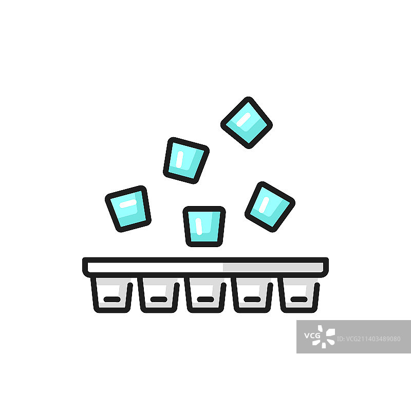 蓝色轮廓立方体塑料容器图片素材