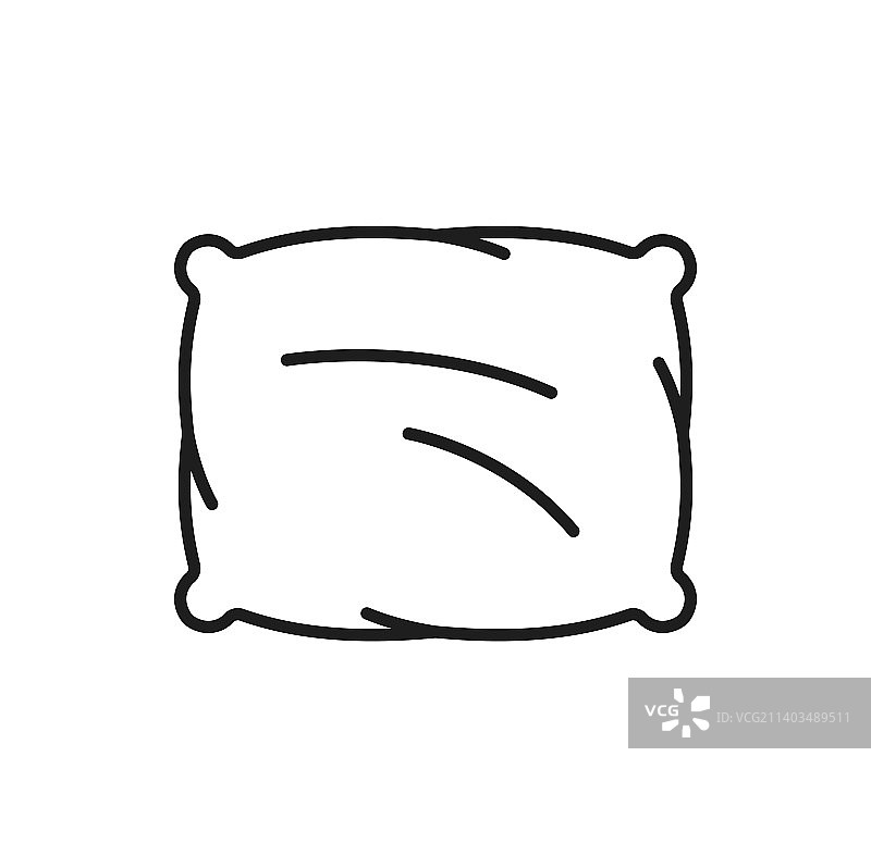 柔软羽毛垫枕头细线图标图片素材