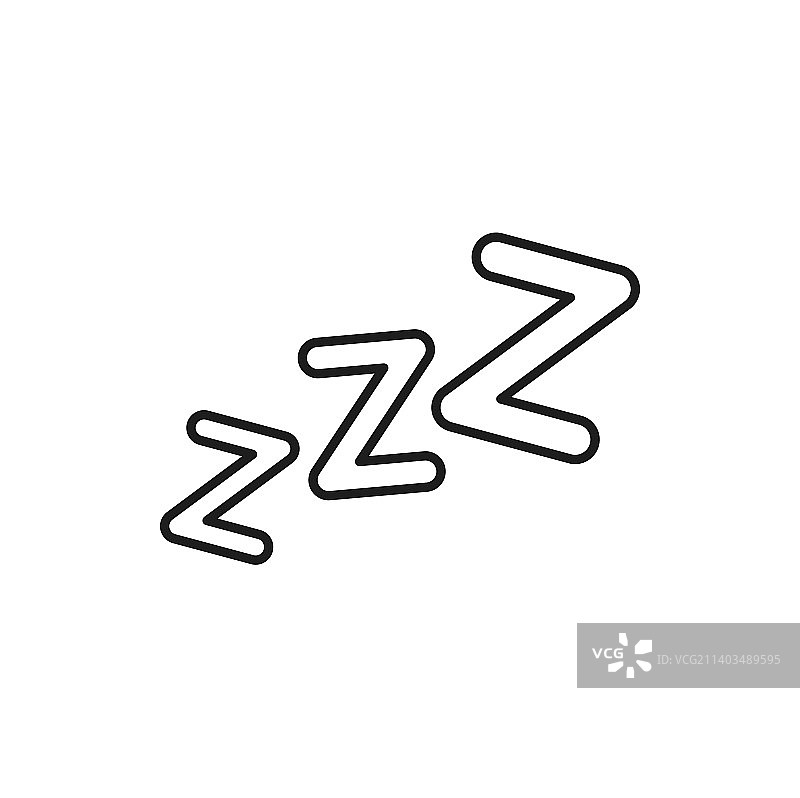 漫画人物打鼾睡觉声音的线性艺术图标图片素材