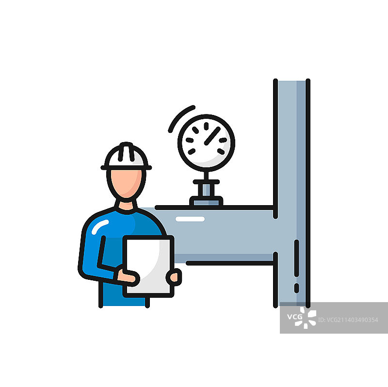 石油工人控制管道压力图片素材