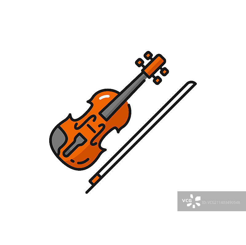 带弓的德国小提琴乐器图标图片素材