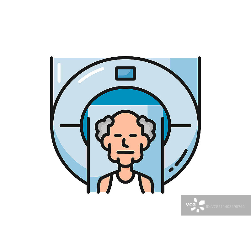 MRI扫描老年人断层扫描诊断图片素材