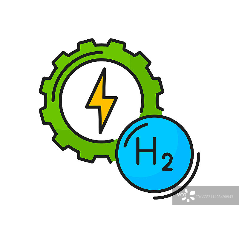 氢能绿色能源H2分子图标图片素材