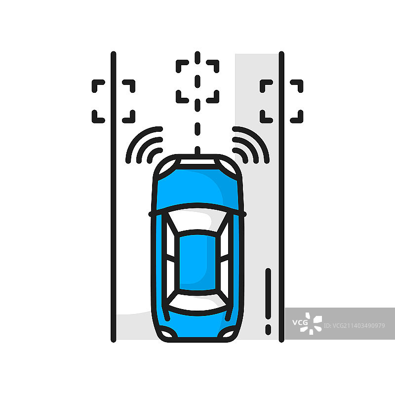 自动驾驶汽车道路图标图片素材