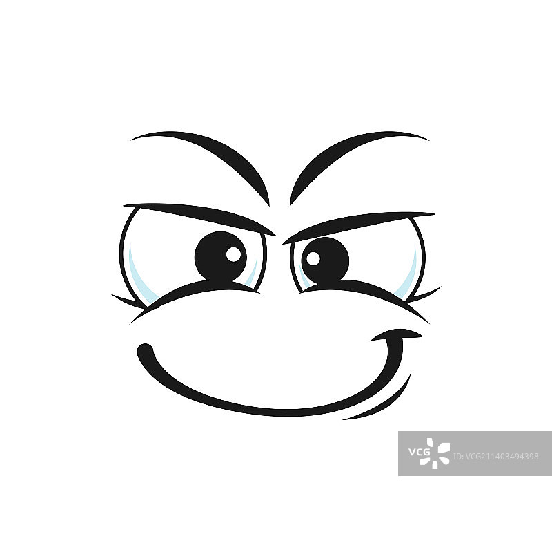 卡通得意微笑表情符号图片素材