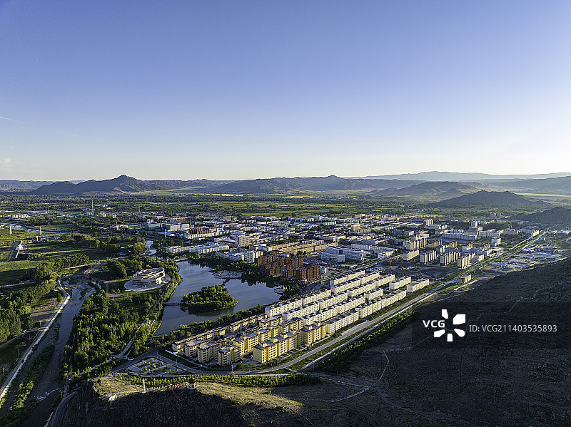 航拍新疆青河县风景图片素材