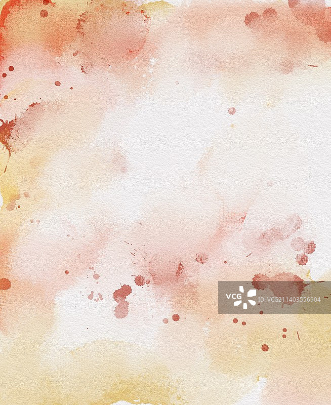 暖色系背景，水彩纸底纹，配上溅墨和水痕，适合绘制接近手绘水彩感插画图片素材
