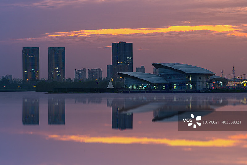 常熟昆承湖海星岛晚霞图片素材