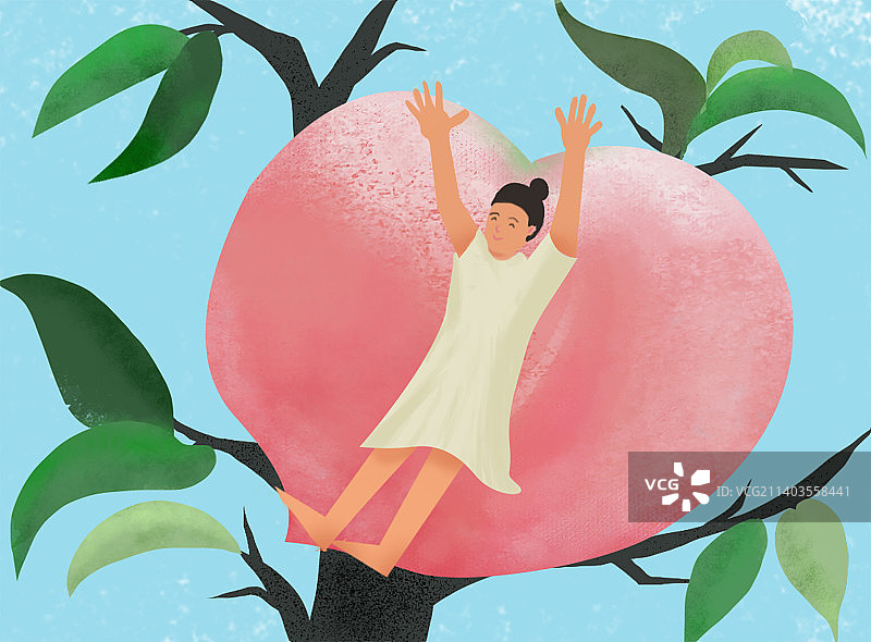 飞跃的小女孩图片素材