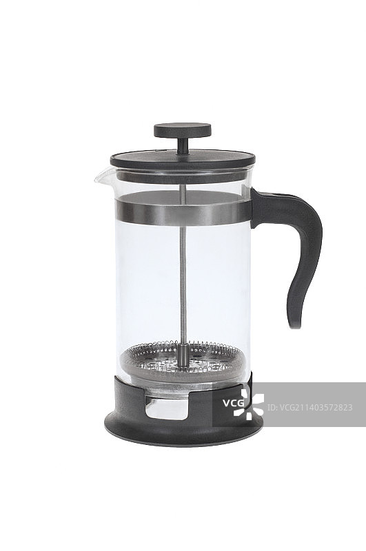 白色背景下的咖啡机特写，波兰图片素材