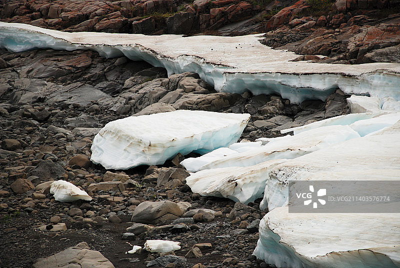 俄罗斯普托拉纳高原山河潮汐中的冰原图片素材