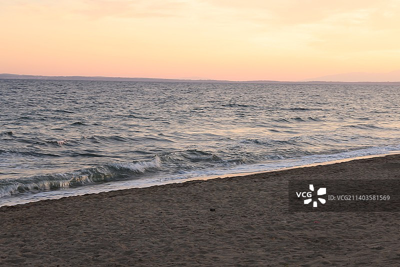 希腊日落时分海天景色图片素材