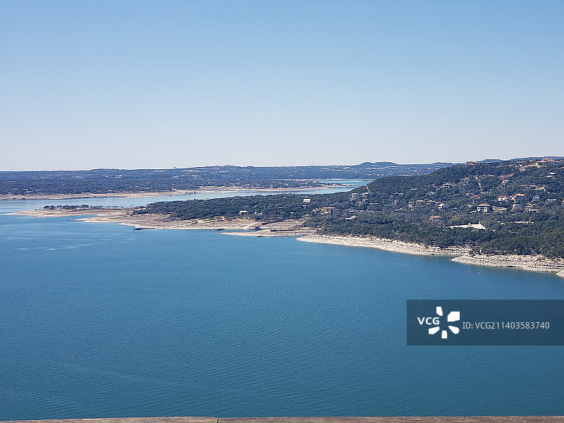 晴空下的大海风景，奥斯汀，德克萨斯州，美国图片素材