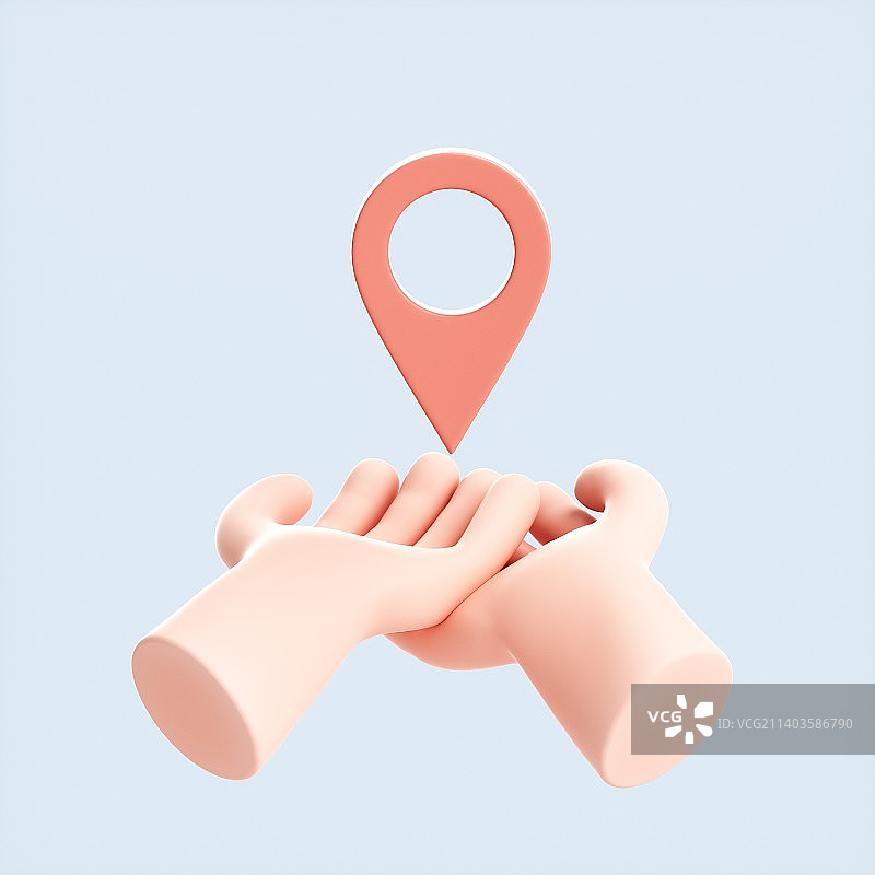 3D渲染的可爱小手与模型图片素材