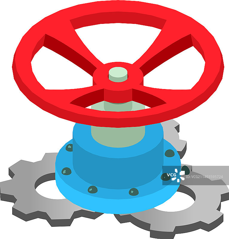 工业设备图标2.5D红色图片素材