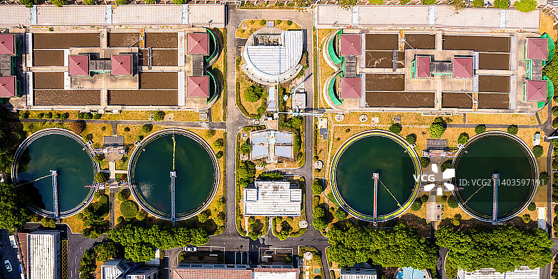 航拍污水处理厂，像一台老式收录机图片素材