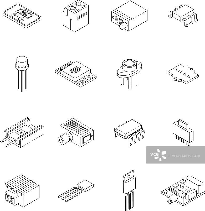 电压调节器图标集轮廓图片素材