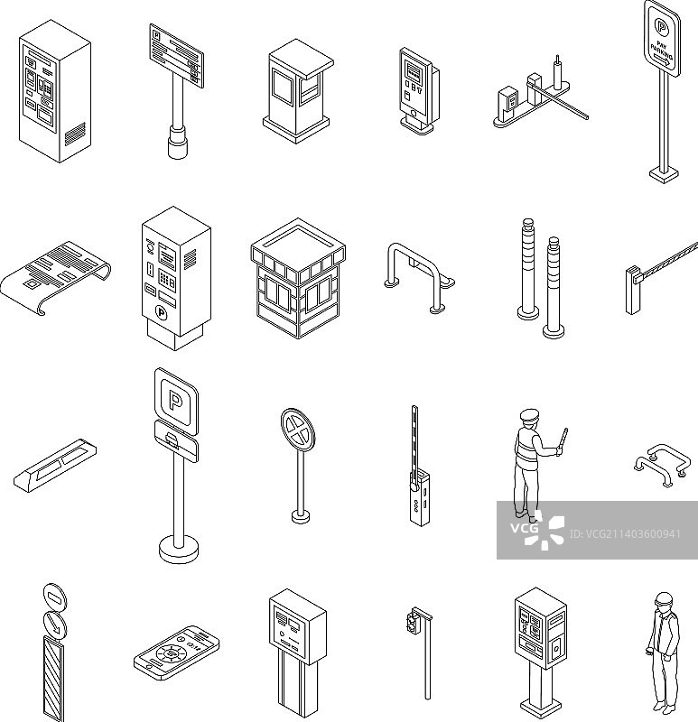 已付费停车图标轮廓图片素材