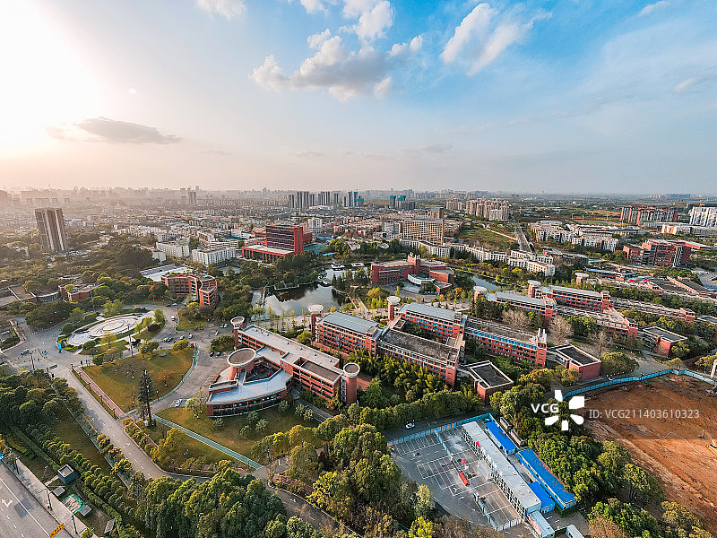成都大学航拍图片素材