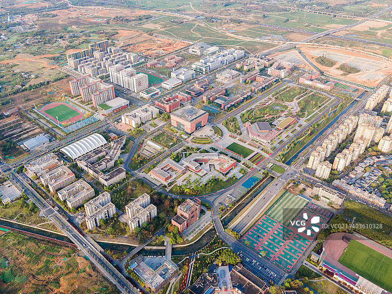 成都大学航拍图片素材