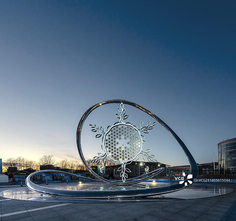 北京延庆冬奥文化广场雪花雕塑图片素材