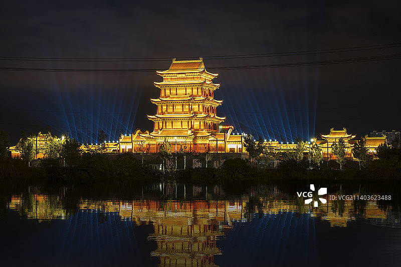 万楼夜景图片素材