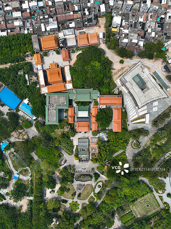 广东省汕头市潮阳区海门镇莲花峰风景区航拍图片素材
