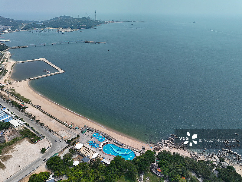 广东省汕头市潮阳区海门镇莲花峰风景区航拍图片素材