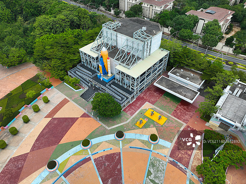 广东省汕头市龙湖区方特欢乐世界蓝水星主题公园航拍图片素材