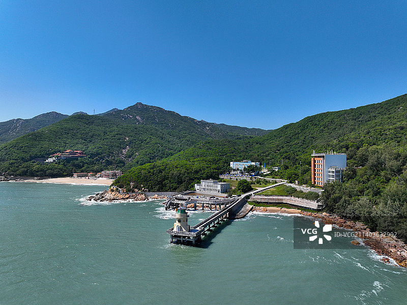 广东省汕头市南澳县钱澳湾灯塔度假村航拍图片素材