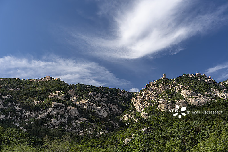 航拍青岛崂山山海.天象.山林.奇峰.怪石.人文胜景图片素材