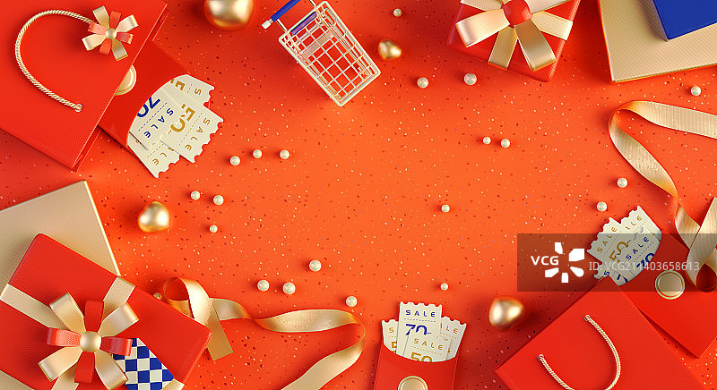 3D购物促销海报图片素材