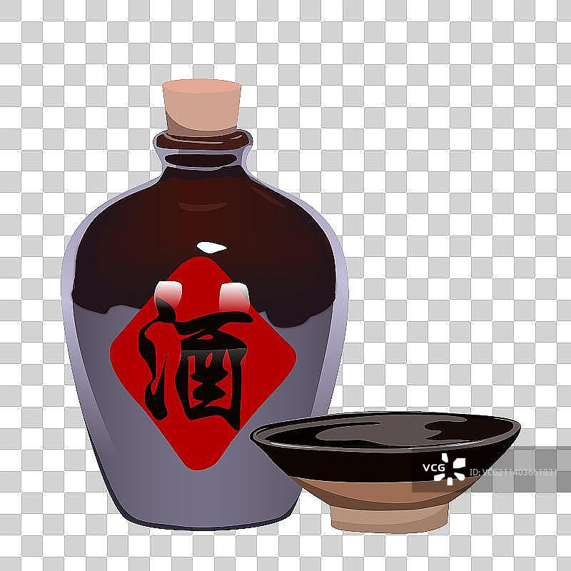 传统中国白酒文化插画元素图片素材